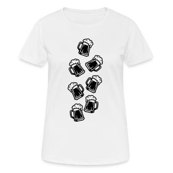 Beer Beer Glass Beer Mug - Women's Breathable T-Shirt - white - Front - AI Model Female 172 dark (172cm)