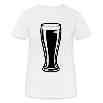 Verre de bière grand - T-shirt respirant Femme - blanc - Devant - AI Model Female 172 dark (172cm)