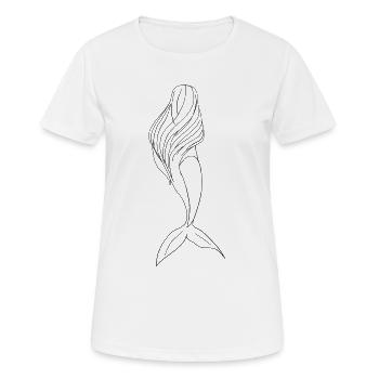 Meerjungfrau Elegante Line Art Design - Frauen T-Shirt atmungsaktiv - Weiß - Vorne - AI Model Female 172 dark (172cm)