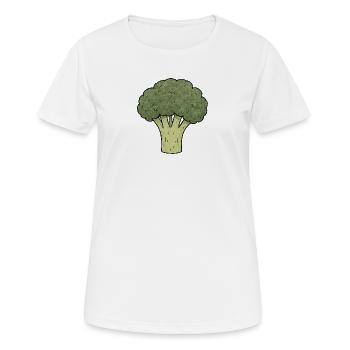 PETITS ACTIVISTES | Brocoli - T-shirt respirant Femme - blanc - Devant - AI Model Female 172 dark (172cm)