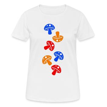 Pilze Bunt - Frauen T-Shirt atmungsaktiv - Weiß - Vorne - AI Model Female 172 dark (172cm)