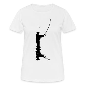 Angler - Frauen T-Shirt atmungsaktiv - Weiß - Vorne - AI Model Female 172 dark (172cm)