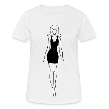 Das schwarze Kleid - Frauen T-Shirt atmungsaktiv - Weiß - Vorne - AI Model Female 172 dark (172cm)