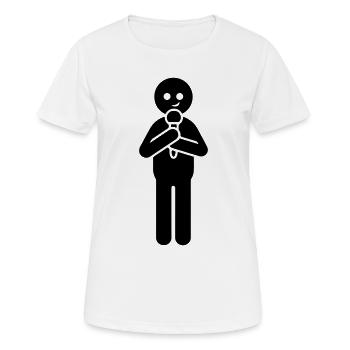 Singer with Microphone Entertainer - Women's Breathable T-Shirt - white - Front - AI Model Female 172 dark (172cm)