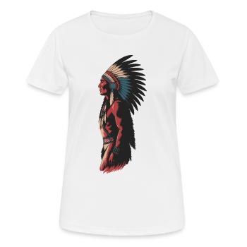 Illustration artistique de coiffes autochtones - T-shirt respirant Femme - blanc - Devant - AI Model Female 172 dark (172cm)