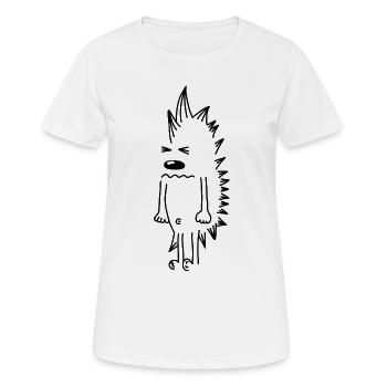 Mürrischer Igel – Kawaii Stachel Comic - Frauen T-Shirt atmungsaktiv - Weiß - Vorne - AI Model Female 172 dark (172cm)