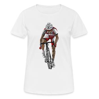 Rennradfahrer Sprint - Frauen T-Shirt atmungsaktiv - Weiß - Vorne - AI Model Female 172 dark (172cm)