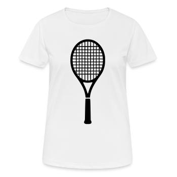 raquette_de_tennis_2 - T-shirt respirant Femme - blanc - Devant - AI Model Female 172 dark (172cm)