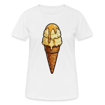 Cornet de glace Caramel Rip - T-shirt respirant Femme - blanc - Devant - AI Model Female 172 dark (172cm)