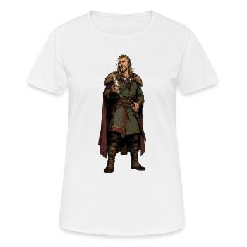 Guerrier viking avec calice et fourrure - T-shirt respirant Femme - blanc - Devant - AI Model Female 172 dark (172cm)