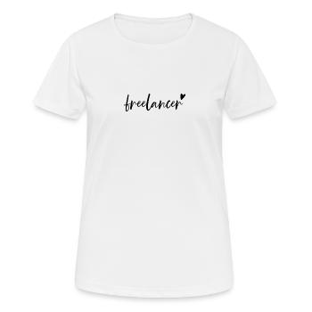 Freelancer avec Heart Design - T-shirt respirant Femme - blanc - Devant - AI Model Female 172 dark (172cm)