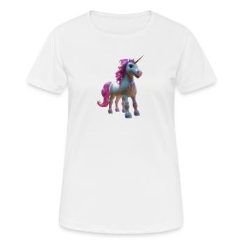 Pastell-Einhornblüte - Frauen T-Shirt atmungsaktiv - Weiß - Vorne - AI Model Female 172 dark (172cm)