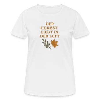 Poème d’automne avec motif de feuillage - T-shirt respirant Femme - blanc - Devant - AI Model Female 172 dark (172cm)