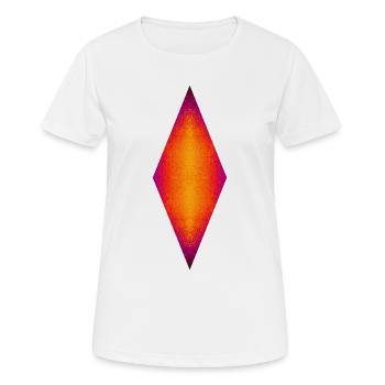 Diamant Néon, Noyau Thermique, Flamme Prisme, Feu Intérieur - T-shirt respirant Femme - blanc - Devant - AI Model Female 172 dark (172cm)