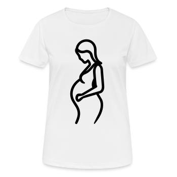 femme enceinte - T-shirt respirant Femme - blanc - Devant - AI Model Female 172 dark (172cm)