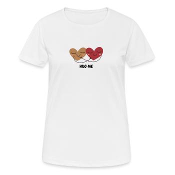 Deux cœurs câlins câlins - T-shirt respirant Femme - blanc - Devant - AI Model Female 172 dark (172cm)
