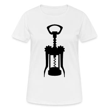 Un tire-bouchon - T-shirt respirant Femme - blanc - Devant - AI Model Female 172 dark (172cm)