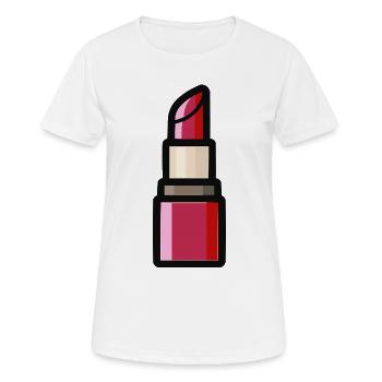 Illustration de rouge à lèvres - T-shirt respirant Femme - blanc - Devant - AI Model Female 172 dark (172cm)