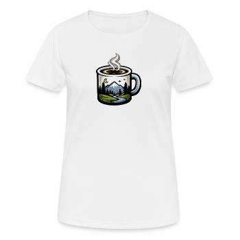 Paysage nocturne dans une tasse à café - T-shirt respirant Femme - blanc - Devant - AI Model Female 172 dark (172cm)
