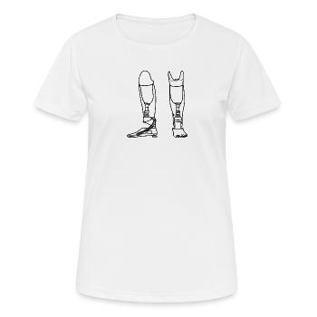 Unterschenkel-Prothese Skizze - Frauen T-Shirt atmungsaktiv - Weiß - Vorne - AI Model Female 172 dark (172cm)