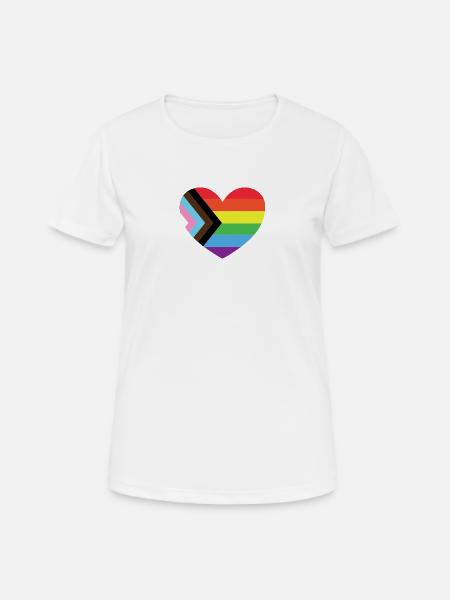 LGBTQIA+ Flag - Women's Breathable T-Shirt - white