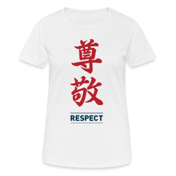 Respect 2 - T-shirt respirant Femme - blanc - Devant - AI Model Female 172 dark (172cm)