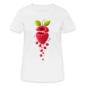Framboise juteuse et suréaliste - T-shirt respirant Femme - blanc - Devant - AI Model Female 172 dark (172cm)