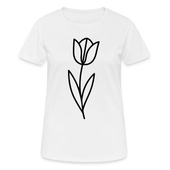 Aperçu printanier des fleurs de tulipe - T-shirt respirant Femme - blanc - Devant - AI Model Female 172 dark (172cm)