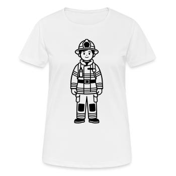 Feuerwehr - Frauen T-Shirt atmungsaktiv - Weiß - Vorne - AI Model Female 172 dark (172cm)