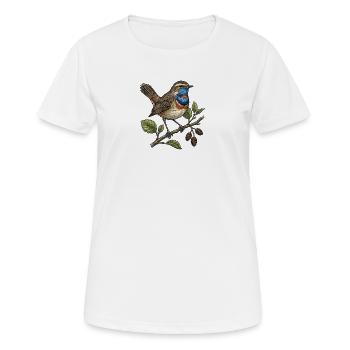 Luscinia svecica à gorge bleue - T-shirt respirant Femme - blanc - Devant - AI Model Female 172 dark (172cm)