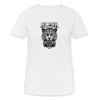 Alpha Gamer Jaguar - Frauen T-Shirt atmungsaktiv - Weiß - Vorne - AI Model Female 172 dark (172cm)