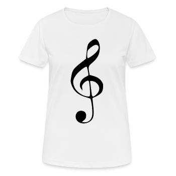 Clé de musique Note note de musique noire - T-shirt respirant Femme - blanc - Devant - AI Model Female 172 dark (172cm)