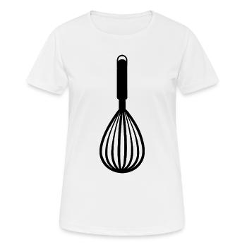 Küchenschneebesen - Frauen T-Shirt atmungsaktiv - Weiß - Vorne - AI Model Female 172 dark (172cm)