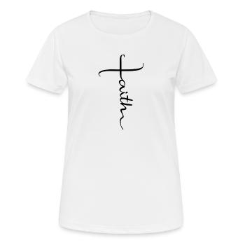 Église de la Foi Église de la Foi Croix de la Bible Jésus - T-shirt respirant Femme - blanc - Devant - AI Model Female 172 dark (172cm)