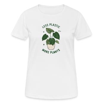 Less Plastic More Plants - Eco Friendly Sustainabl - Women's Breathable T-Shirt - white - Front - AI Model Female 172 dark (172cm)