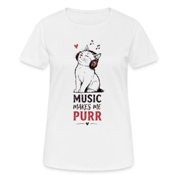 Cadeau casque Musique de chat Ronron - T-shirt respirant Femme - blanc - Devant - AI Model Female 172 dark (172cm)