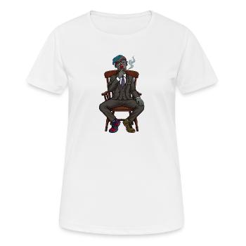 Surreales Noir-Idol im Anzug - Frauen T-Shirt atmungsaktiv - Weiß - Vorne - AI Model Female 172 dark (172cm)