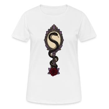 Serpent et Rose gothique miroir - T-shirt respirant Femme - blanc - Devant - AI Model Female 172 dark (172cm)