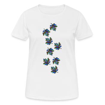 Ahorn Blätter Bunt - Frauen T-Shirt atmungsaktiv - Weiß - Vorne - AI Model Female 172 dark (172cm)