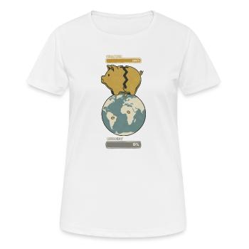 Fernweh vs. Budget - Frauen T-Shirt atmungsaktiv - Weiß - Vorne - AI Model Female 172 dark (172cm)