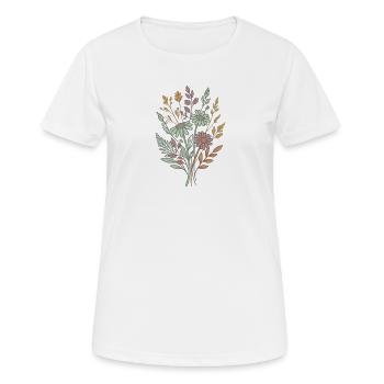 Wildblumen-Bouquet-Tee - Frauen T-Shirt atmungsaktiv - Weiß - Vorne - AI Model Female 172 dark (172cm)