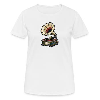 Conception de la fleur de gramophone - T-shirt respirant Femme - blanc - Devant - AI Model Female 172 dark (172cm)