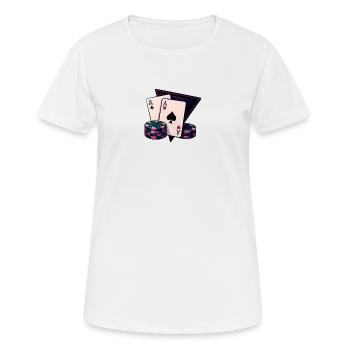 Neon Ace Poker Print - Women's Breathable T-Shirt - white - Front - AI Model Female 172 dark (172cm)