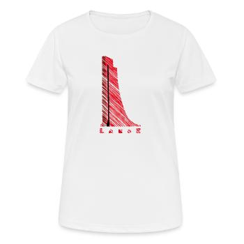 Mémorial naval de Laboe – Design graphique moderne - T-shirt respirant Femme - blanc - Devant - AI Model Female 172 dark (172cm)