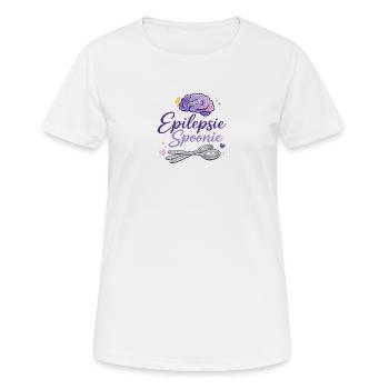 Cuillère pour l’épilepsie : conception de cerveau et de cuillère - T-shirt respirant Femme - blanc - Devant - AI Model Female 172 dark (172cm)