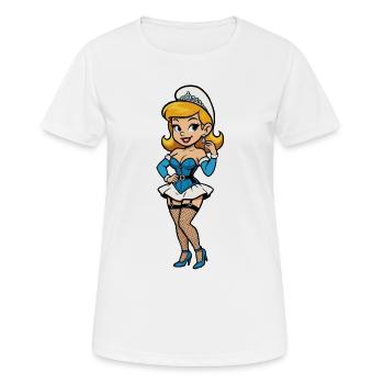 Blaue Gnomenfrau - Frauen T-Shirt atmungsaktiv - Weiß - Vorne - AI Model Female 172 dark (172cm)