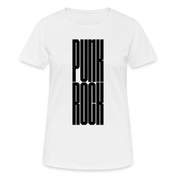 Punkrock, kühne geometrische Typografie - Frauen T-Shirt atmungsaktiv - Weiß - Vorne - AI Model Female 172 dark (172cm)