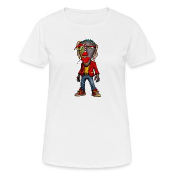 Vibrant Street Portrait Figure - Women's Breathable T-Shirt - white - Front - AI Model Female 172 dark (172cm)