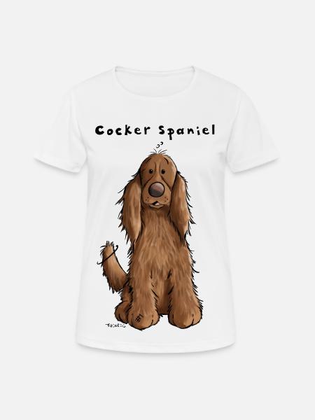 Drôle Cocker Spaniel - T-shirt respirant Femme - blanc