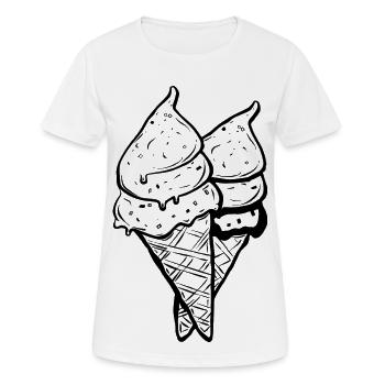 cream cones Drawing - Women's Breathable T-Shirt - white - Front - AI Model Female 172 dark (172cm)